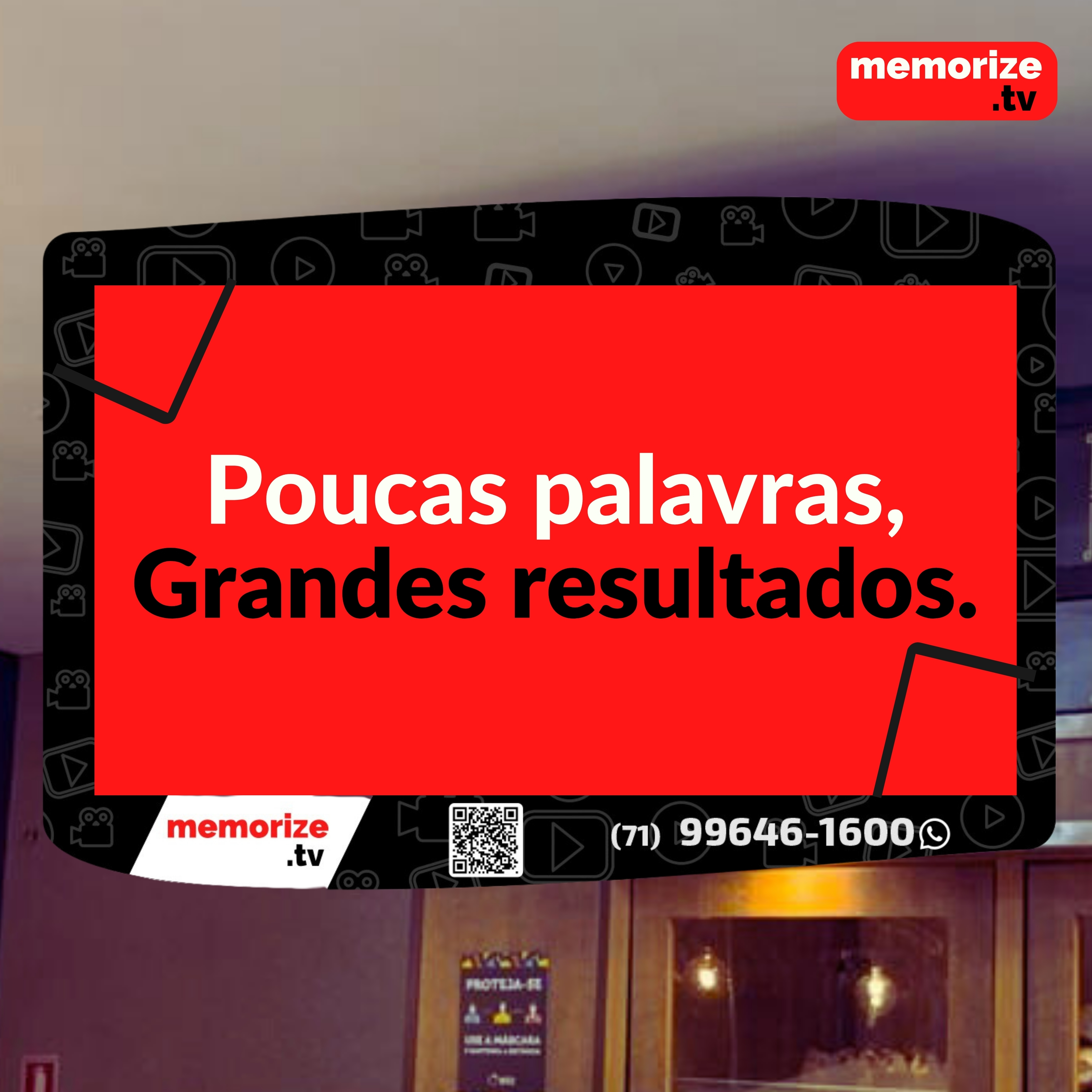 Tela memorize.tv — Poucas palavras, grandes resultados